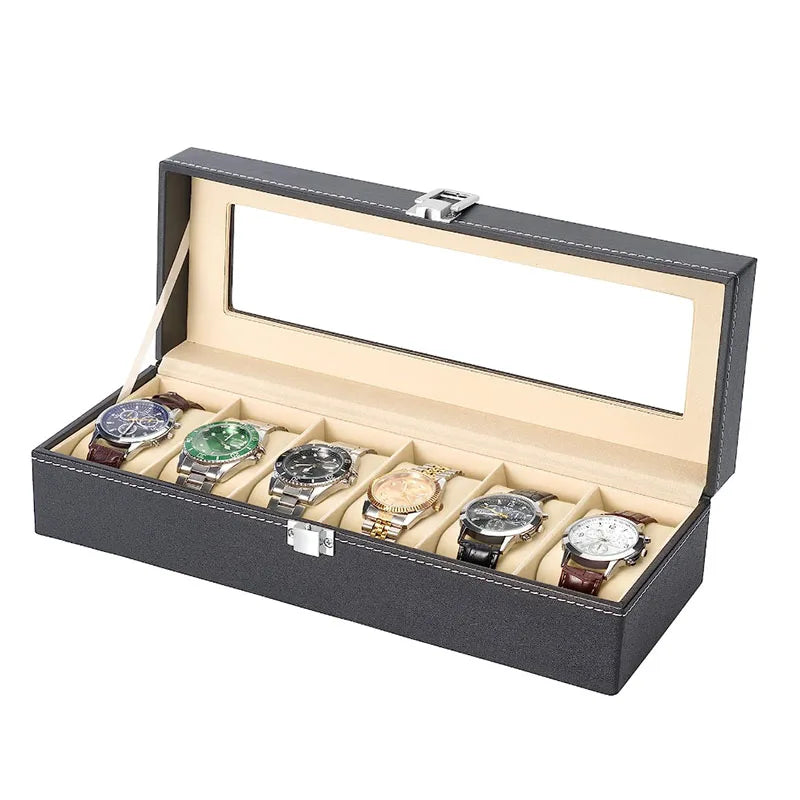 MERIDIAN Atelier Box — 6-slot watch box with glass display lid