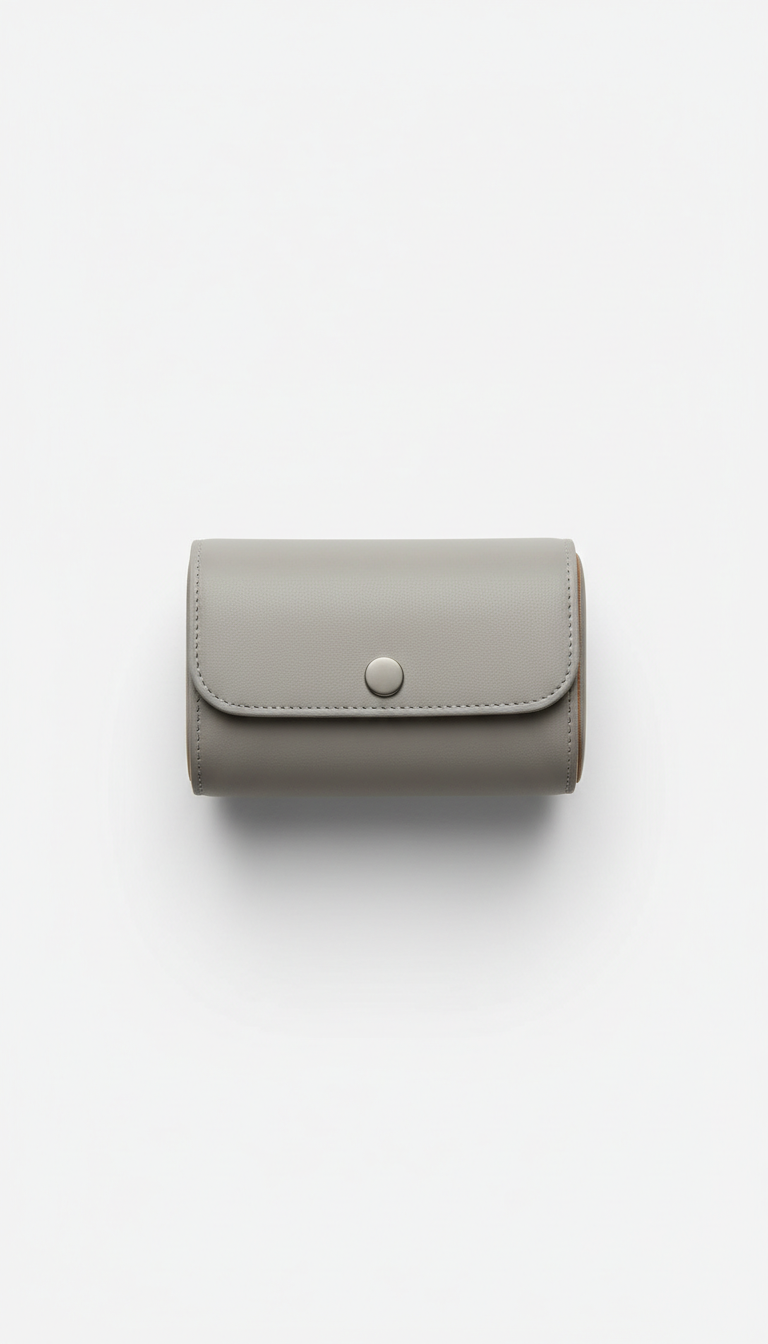 Mist grey compact watch roll